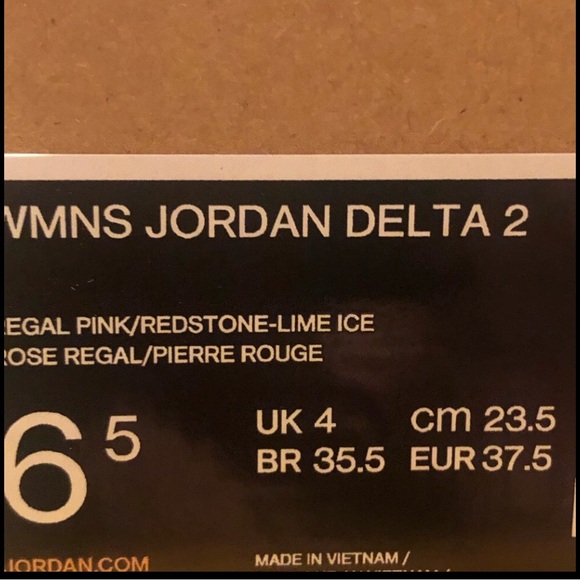 NWT Jordan’s Delta 2 Sneaker Womens. Purchased at Nordstrom Size 6..5 US Runs Up - Picture 12 of 16